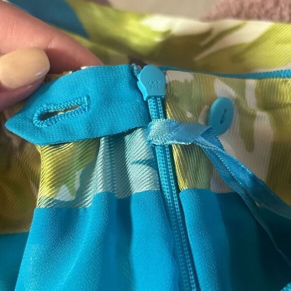 Talbots Green Floral Silk Skirt 18W - Picture 5 of 5